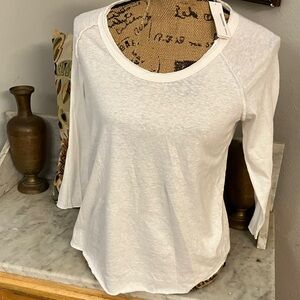 James Perse Classic White Long Sleeve Top Cute Sexy Fabulous!! Sz2 Medium